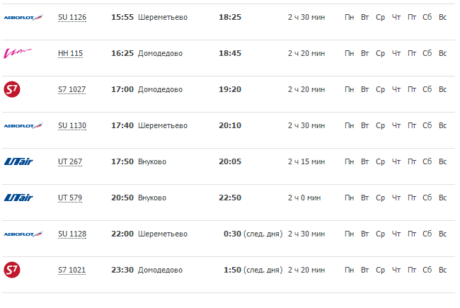 Прямые рейсы из Москвы в Адлер (Сочи)